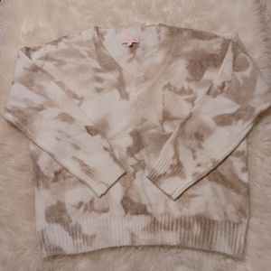 Pink Lily size Small....Tan,Cream,and white sweater